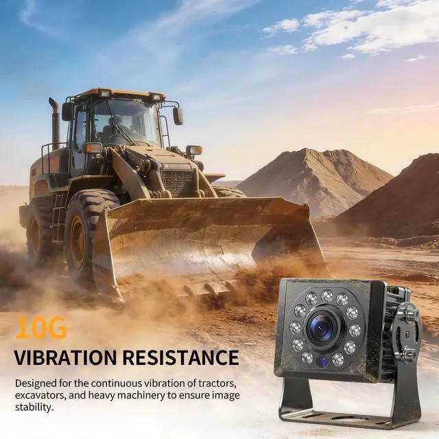 Alt view image 3 of 5 - Fookoo 1080P AHD Wired Backup Camera System, 7" Touchscreen Monitor Blind Spot Detection 10G Vibration-Proof Rear Camera for Tractor Truck Excavator Caravan Skid Steer Harvester MP3 MP5 Waterproof DVR