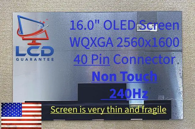 Alt view image 2 of 5 - Laptop OLED Screen Replacement for Legion Pro 7 16IAX10H and Legion 7 16IAX10 16" WQXGA 2.5K 240Hz Non-Touch (83F50002US)