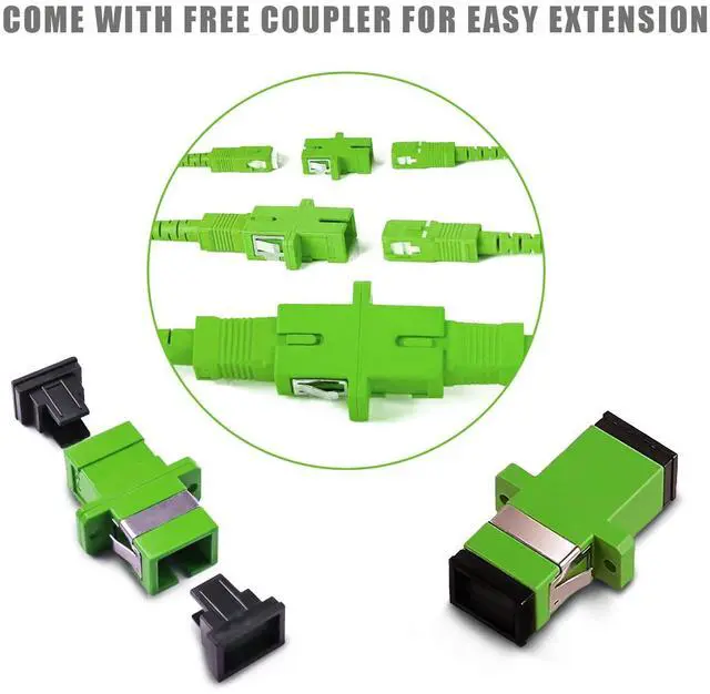 Alt view image 5 of 5 - Bangun 10-Pack - 10m SC/APC to SC/APC Fiber Optic Internet Cable, Armored Single Mode Patch Cable, Fiber Optic Jumper Optical Patch Cord - SIMPLEX - 9/125um - OS1/OS2 Compatible, LSZH Black