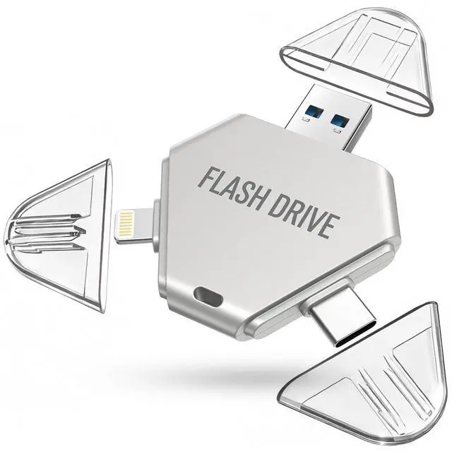 Main image of MFi Certified 256GB Flash Drive for iPhone, 3 in 1 Photo Stick with Lightning/Type-C/USB-A, Photo Stick for iPad Android Mac PC, for Photos Videos and File Backup,Available Space: ~244GB,Silver