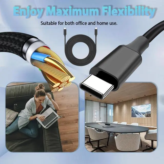 Alt view image 4 of 5 - Wadoy 16ft USB-C Cable Compatible with Meeting Owl 3,USB C Cable Replacement for Meeting Owl 3,20Gbps Extension Type C Cable for Larger Meeting Room,Longer Table
