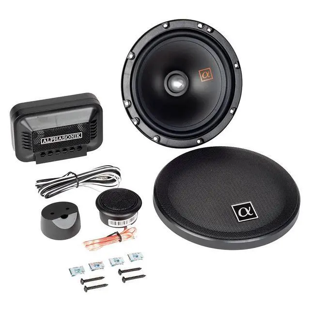 Alt view image 2 of 5 - Alphasonik 1 Pair of NS650C Neuron Series 6.5" (360 Watts Max for The Pair) 180 Watts Max Per Component 2-Way Component Speaker Set with 1" Silk Dome Tweeter External Crossover Grilles Included