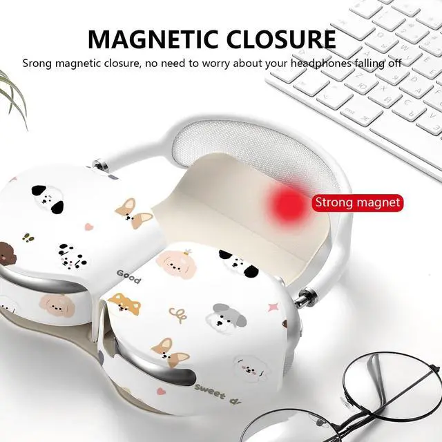 Alt view image 2 of 5 - Compatible for Apple Airpods Max Case,Smart Case Cover Accessories with Sleep Mode Made by PU Leather Original Replacement Carrying Case for Airpod Pro Max Headphones