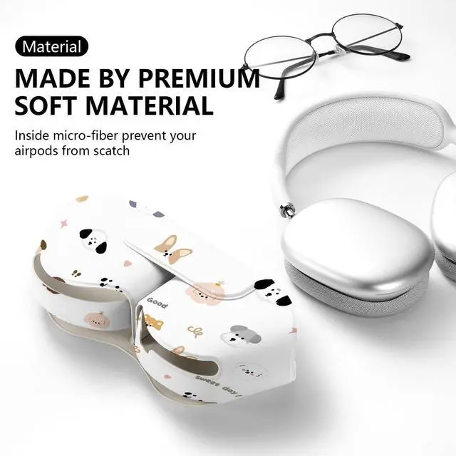 Alt view image 4 of 5 - Compatible for Apple Airpods Max Case,Smart Case Cover Accessories with Sleep Mode Made by PU Leather Original Replacement Carrying Case for Airpod Pro Max Headphones