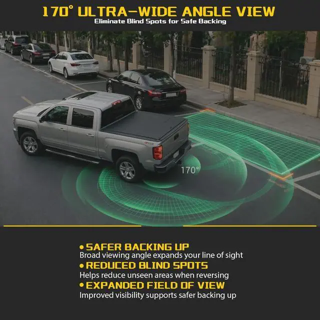 Alt view image 3 of 5 - Rear View Backup Camera with Power Tailgate Compatible with 2016-2019 Chevy Silverado GMC Sierra 1500 2500HD 3500HD Replace OE 84062896 23363727