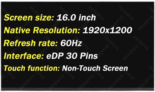 Main image of N160JCA-EEL Replacement for Lenovo ThinkPad E16 P16s P16v Gen 1th 2th 21BT 21CK 5D10V82408 SD10Z34944 B160UAN03.2 NV160WUM-N43 30 Pin 60hz 16" 1920X1200 LCD Non-Touch Screen Laptop Display Panel