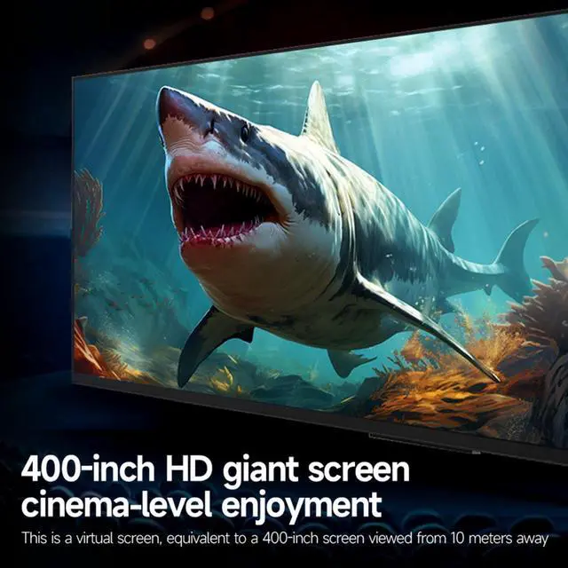 Alt view image 4 of 5 - Denash AR Glasses, 1080P OLED Display, 3000-Nit Ultra-Bright, Up to 400" Virtual Screen, 0-600 Myopia Adjustment, Immersive XR Glasses Built-in Speakers for iOS & Android