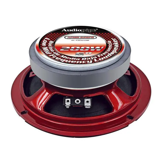 Alt view image 3 of 3 - Audiopipe 6 Low Mid Frequency Loudspeaker (APMB-628PR), Powerful 200W Speaker with 1.5 Kapton Voice Coil, 4 Ohm Impedance, Crisp Midrange and Durable Steel Basket Design, Sold Individually