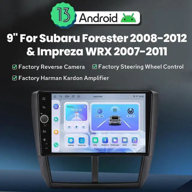 Alt view image 2 of 5 - Joying Car Radio for Subaru Forester 2008-2012 & Impreza WRX 2007-2011, 9 Inch IPS Touchscreen Car Stereo 8GB+128GB with Wireless Carplay & Android Auto, GPS Navigation, Bluetooth 5.0(JY-ST001N