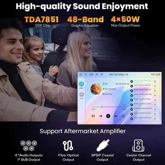 Alt view image 5 of 5 - Joying Car Radio for Subaru Forester 2008-2012 & Impreza WRX 2007-2011, 9 Inch IPS Touchscreen Car Stereo 8GB+128GB with Wireless Carplay & Android Auto, GPS Navigation, Bluetooth 5.0(JY-ST001N