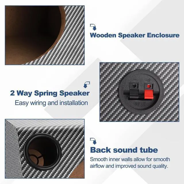 Alt view image 3 of 5 - MECCANIXITY 6 x 9 Inch Ported Wooden Speaker Enclosure, Black White Single Vented Subwoofer Box Car Audio Truck Speaker Box for DIY Home Vehicle Audios Custom Sound Supplies