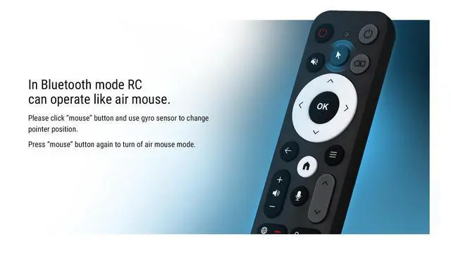 Alt view image 4 of 5 - Ugoos BT Remote Control UR02 Remote InfraRed and Bluetooth Connection, For Ugoos TV Box, Built-in Microphone for voice search,Gyro Sensing,Compatible with AM6B Plus/SK1/SK1 Lite/X5m PRO/AM9 PRO TV Box