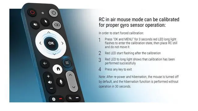 Alt view image 5 of 5 - Ugoos BT Remote Control UR02 Remote InfraRed and Bluetooth Connection, For Ugoos TV Box, Built-in Microphone for voice search,Gyro Sensing,Compatible with AM6B Plus/SK1/SK1 Lite/X5m PRO/AM9 PRO TV Box