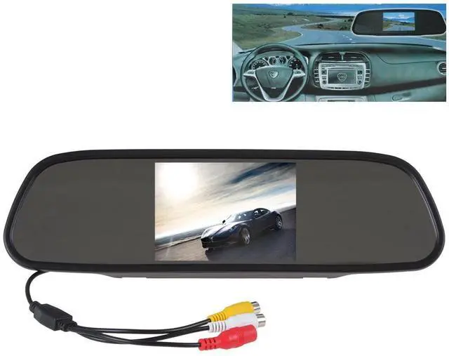 Alt view image 5 of 5 - PONPY 5" TFT Color LCD Screen 2 Video Input Car Rear View Mirror Monitor Vehicle Parking in-Mirror Monitor for DVD/VCR/Car Reverse Camera