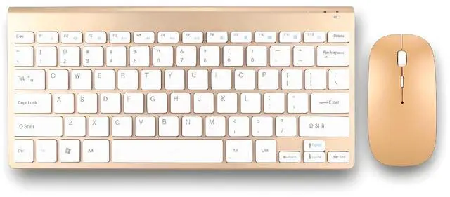 Main image of Zunate Keyboard and Mouse Combo, Ultra Slim Computer Keyboard, Ergonomic Silent Mouse, Compact USB Keyboard Mouse Set for PC, Laptop,Tablet (Gold)