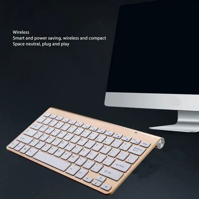 Alt view image 2 of 5 - Zunate Keyboard and Mouse Combo, Ultra Slim Computer Keyboard, Ergonomic Silent Mouse, Compact USB Keyboard Mouse Set for PC, Laptop,Tablet (Gold)