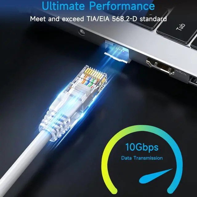 Alt view image 2 of 5 - Lysymixs Cat6 Ethernet Patch Cable 7 ft (10 Pack), Cat6 Patch Cable for Data Centers, Cat 6 Patch Cable 10G, Network Patch Cables for Home and Enterprise Network -White