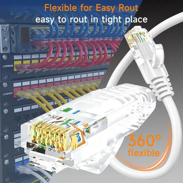 Alt view image 3 of 5 - Lysymixs Cat6 Ethernet Patch Cable 7 ft (10 Pack), Cat6 Patch Cable for Data Centers, Cat 6 Patch Cable 10G, Network Patch Cables for Home and Enterprise Network -White