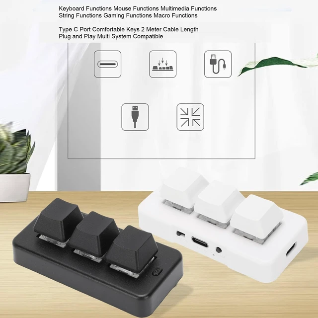 Alt view image 2 of 5 - 3 Key Mechanical Keypad, Customized Wired USB Bluetooth