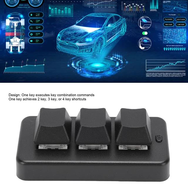 Alt view image 4 of 5 - 3 Key Mechanical Keypad, Customized Wired USB Bluetooth