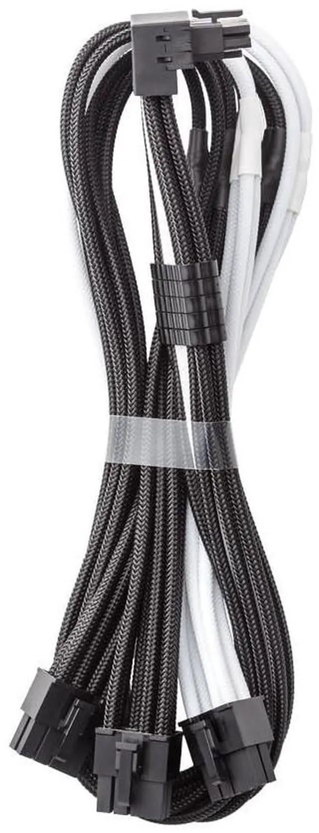 Main image of CableMod E-Series Pro ModMesh Sleeved 12V-2x6 12VHPWR 90 StealthSense PCIe Cable for EVGA G/G+ / P/P+ / T - Variant A (Black + White, 16-pin to Triple 8-pin, 60cm)