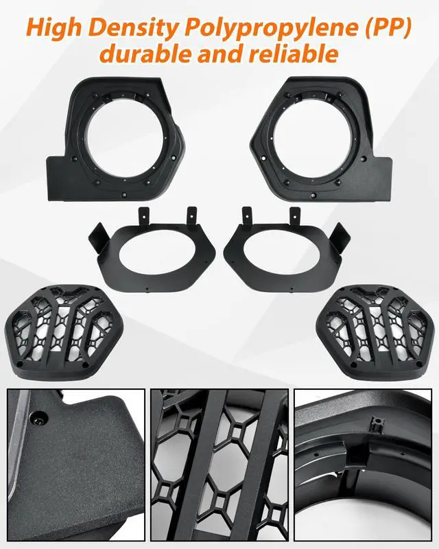 Alt view image 2 of 5 - SAUTVS 6.5" Under Dash Speaker Pods for Kawasaki Mule SX 2017+, Under Dashboard Speaker Enclosures Pods Holders for Kawasaki Mule SX SE XC LE FE 2017-2026 Accessories (One Pair)