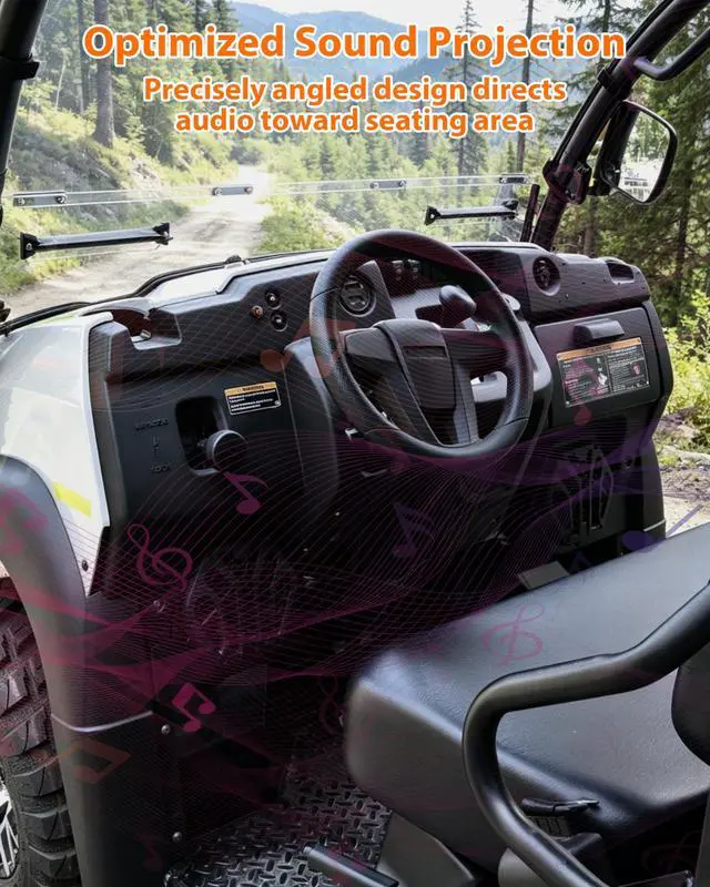 Alt view image 4 of 5 - SAUTVS 6.5" Under Dash Speaker Pods for Kawasaki Mule SX 2017+, Under Dashboard Speaker Enclosures Pods Holders for Kawasaki Mule SX SE XC LE FE 2017-2026 Accessories (One Pair)