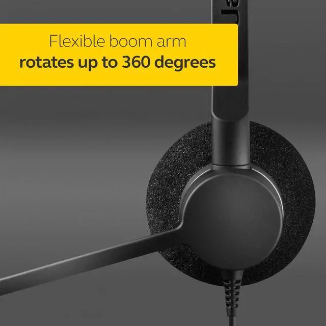 Alt view image 4 of 5 - Jabra Biz 2300 USB-A MS On-Ear Stereo Headset - Skype for Business Certified Noise-Cancelling and Corded Headphone with Call Control Unit for Deskphones and Softphones