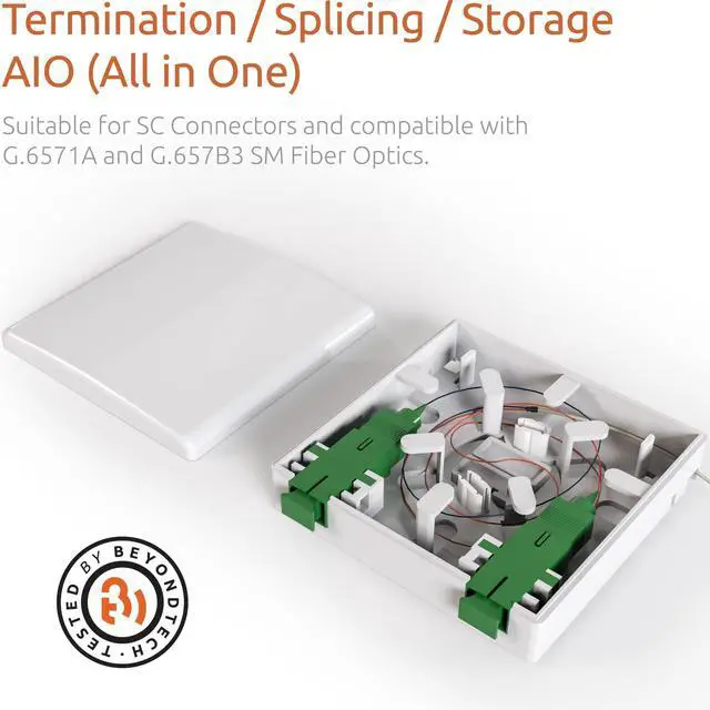 Alt view image 4 of 5 - FTTH Termination Box SC/APC with SC/APC/SM G657A2 / Simplex 4.0mm - Fiber Optics 15M LSZH Pigtail