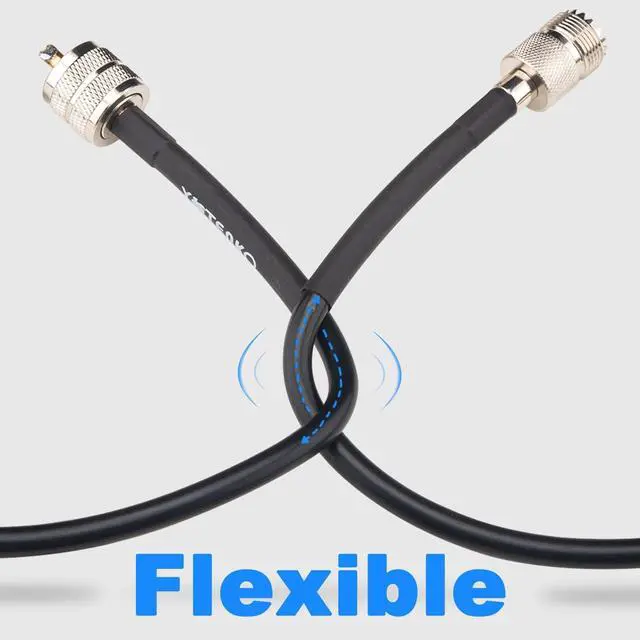Alt view image 3 of 5 - YOTENKO RG8x Coaxial Cable, CB Coax Cable 75ft, UHF PL259 Male to Male Low Loss CB Antenna Cables, 50 Ohm for HAM Radio, HF VHF Radio, Antenna Analyzer