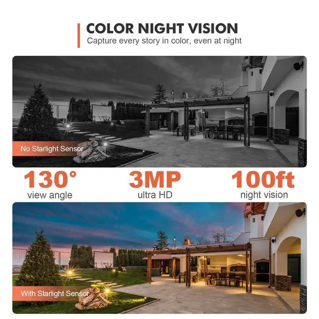Alt view image 4 of 5 - Dzees 360 PTZ WiFi Security Cameras Wireless Outdoor, 2K Battery Powered Home Security Camera Indoor, Spotlight & Siren, Color Night Vision, 2-Way Talk, AI Motion Detection, IP66, Cloud Stroage
