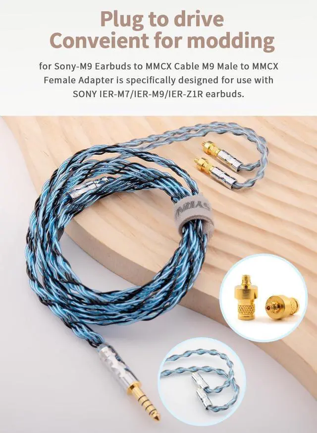 Alt view image 3 of 5 - SYRNARN IER-M9 Male to MMCX Female Headphone Adapter - Compatible with IER-M7, IER-M9, IER-Z1R IEMs - Earbuds MMCX Cable Connector 1 Pair