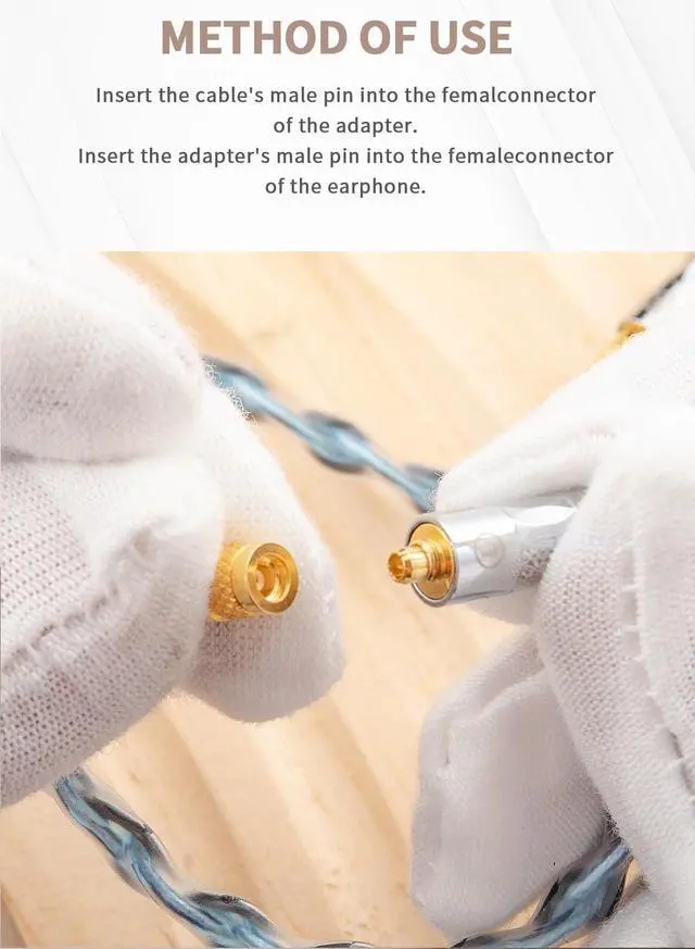 Alt view image 4 of 5 - SYRNARN IER-M9 Male to MMCX Female Headphone Adapter - Compatible with IER-M7, IER-M9, IER-Z1R IEMs - Earbuds MMCX Cable Connector 1 Pair