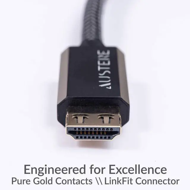 Alt view image 3 of 5 - AUSTERE VII Series Certified Premium Ultra High Speed 8K HDMI Cable 1.5m, 48Gbps - 8K60 & 4K120, Dynamic HDR, eARC, Gold Contacts, Silver-Plated Conductors, LinkFit Locking Connectors, High Flex Cable