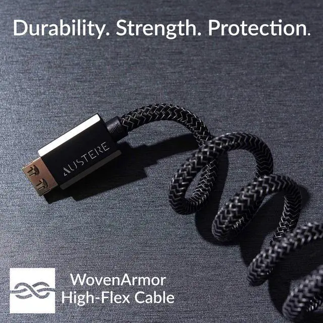 Alt view image 2 of 5 - AUSTERE VII Series Certified Premium Ultra High Speed 8K HDMI Cable 1.5m, 48Gbps - 8K60 & 4K120, Dynamic HDR, eARC, Gold Contacts, Silver-Plated Conductors, LinkFit Locking Connectors, High Flex Cable