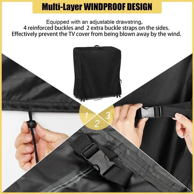 Alt view image 5 of 5 - Hdenmist Outdoor TV Cover 32 Inch Weatherproof Outdoor TV Stand Covers