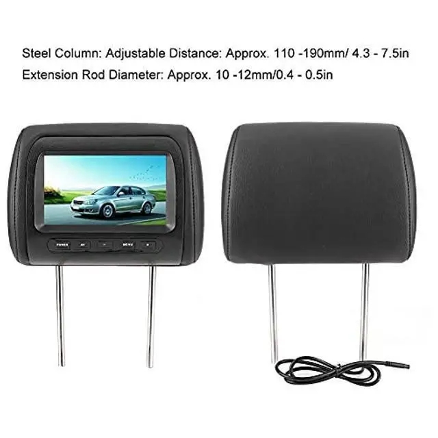 Alt view image 4 of 5 - 2pcs Headrest Monitor 7 Inch-Headrest DVD Player - Dual Portable DVD Player Car Headrest Video Players 7 in HD LCD Digital Screen Car MP5 Player