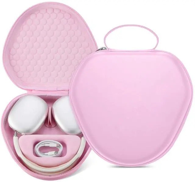Main image of Maxjoy for Airpods Max Case, Smart Case Supports Sleep Mode, Hard Organizer Portable Travel Carrying Cover Storage Bag for Apple AirPods Max Headphone, Pink-EVA