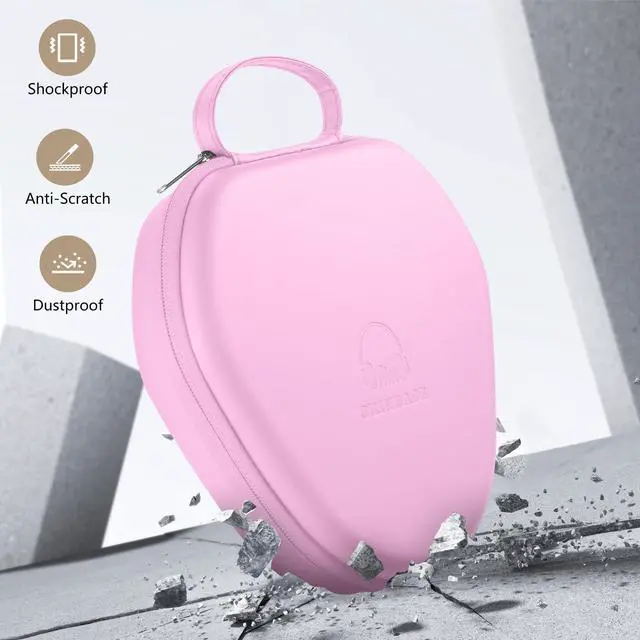 Alt view image 5 of 5 - Maxjoy for Airpods Max Case, Smart Case Supports Sleep Mode, Hard Organizer Portable Travel Carrying Cover Storage Bag for Apple AirPods Max Headphone, Pink-EVA