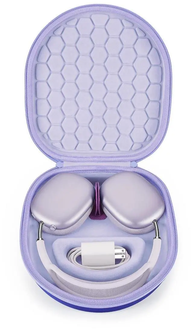 Main image of Smart Case for Apple AirPods Max 2/AirPods Max Headphone Supports Sleep Mode, Hard Organizer Portable Carry Travel Cover Storage Bag (Purple)