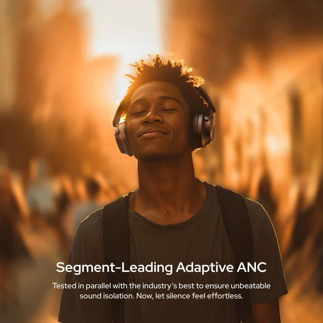 Alt view image 4 of 5 - Noise Master Buds Max, Sound by Bose Wireless Over-Ear Headphones with Segment Leading Adaptive ANC, Dynamic EQ, LHDC 5.0, Immersive Spatial Audio,Upto 60H Playtime, App Support (Silver)