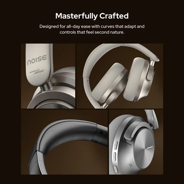 Alt view image 5 of 5 - Noise Master Buds Max, Sound by Bose Wireless Over-Ear Headphones with Segment Leading Adaptive ANC, Dynamic EQ, LHDC 5.0, Immersive Spatial Audio,Upto 60H Playtime, App Support (Silver)