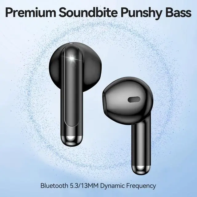 Alt view image 2 of 5 - Wireless Earbuds, Bluetooth 5.4 Headphones HiFi Stereo with 4 HD Mic, 50H Playtime Bluetooth Earbuds with Dual LED Display, IPX7 Waterproof Wireless Earphones, Touch Control Ear Buds,USB