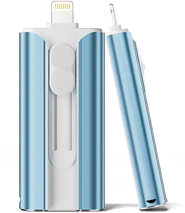 Main image of MFi Certified Flash Drive 256GB for iPhone Thumb Drive, USB Memory Stick iPhone Flash Drive Photo Stick for Photos Videos, High Speed External Storage Jump Drive for iPhone/iPad/Android/PC(Light Blue)