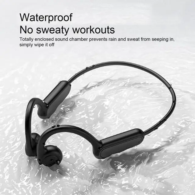 Alt view image 3 of 5 - Zopsc Bone Conduction Headphones Bluetooth 5.3 Open Ear, 11Hrs Playtime Sweat Wireless Sport Earphones, with Earplugs for Running Cycling Work