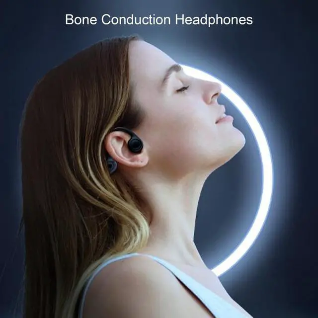 Alt view image 4 of 5 - Zopsc Bone Conduction Headphones Bluetooth 5.3 Open Ear, 11Hrs Playtime Sweat Wireless Sport Earphones, with Earplugs for Running Cycling Work