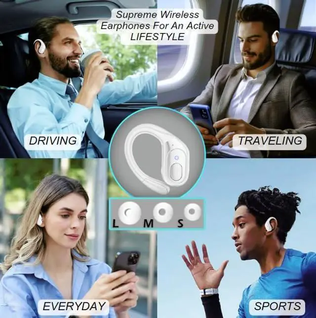 Alt view image 4 of 5 - Groove Wireless Bluetooth Earbuds Over Ear Electronics ^^ 4-in-1 Kit ^^ Includes (2) Ear Buds (1) Rechargeable Case with Cable (1) Wireless Charging Pad for Mobile Phone (1) Travel Bag ^