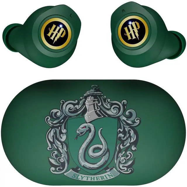Main image of iJoy Harry Potter Slytherin Wireless Bluetooth Earbuds with Charging Case, Built-in Mic, 30 Hr Playtime, Officially Licensed ^^ Harry Potter Gifts for Women, Men, Teens, Kids & All Fans of Slyt