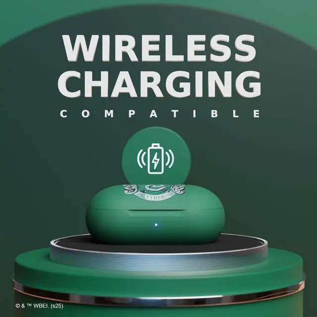 Alt view image 5 of 5 - iJoy Harry Potter Slytherin Wireless Bluetooth Earbuds with Charging Case, Built-in Mic, 30 Hr Playtime, Officially Licensed ^^ Harry Potter Gifts for Women, Men, Teens, Kids & All Fans of Slyt
