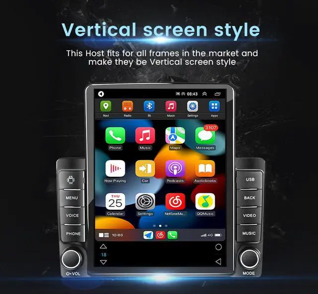 Alt view image 4 of 5 - Android 15 Radio for Jeep Wrangler JK Rubicon 2007-2018 Stereo Upgrade Tesla Style 4GB+64GB Head Unit 9.7 Inch Touchscreen Multimedia Player GPS Navigation FM BT Receiver with Carplay Android Auto